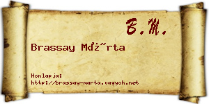 Brassay Márta névjegykártya